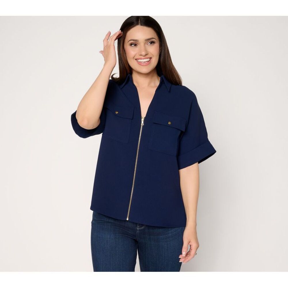 Susan Graver Women's Jacket Sz XL Make Your Selection: Textured Blue A736543
